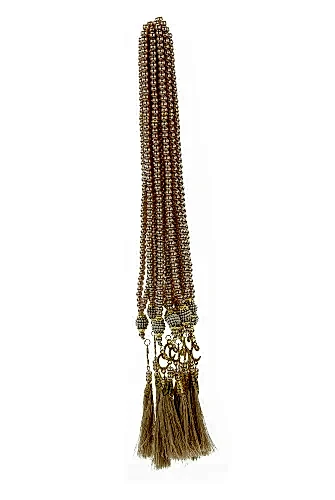 10 Adet 99 lu İnci Tesbih, Püsküllü, Vav Harfli, Mevlüt Hac Umre Hediyelik - Gold - ihvanonline (1)