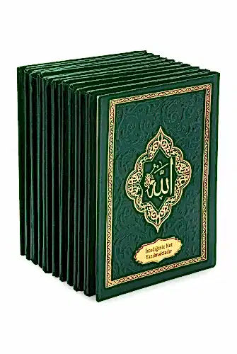 10 Adet İsme Özel Kabartmalı Mevlüt Hediyelik Ciltli Yasin Kitabı - Çanta Boy – 128 Sayfa - Yeşil - ihvanonline (1)