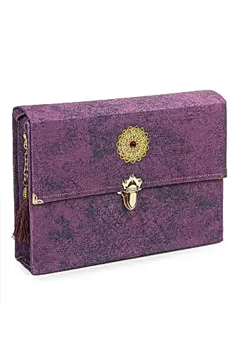 30 Cüz Nubuk Kaplama Özel Taşıma Çantalı Rahle Boy Arapça Kuranı Kerim Fuşya - Medrese Yayınları (1)