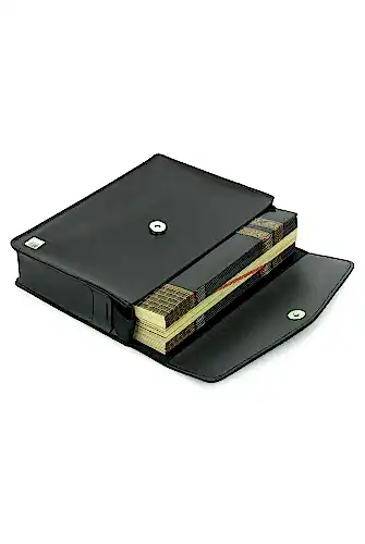 30 Cüz Suni Deri Çantalı Orta Boy Kuranı Kerim - Siyah - 3