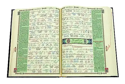 5 Özellikli Satır Arası Kelime Kelime Türkçe Okunuşlu Mealli Tecvidli Kuranı Kerim – Rahle Boy - QR Kodlu, Sesli Dinleme - 3