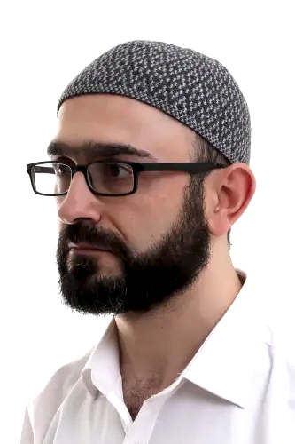 Açık Gri Kışlık Orlon Namaz Takkesi Baklava Desenli Takke 