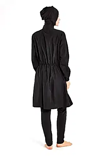 Adasea Ever Uzun Kollu Neon Detaylı Fermuarlı Tam Tesettür Mayo 1402-25 Siyah - Adasea (1)