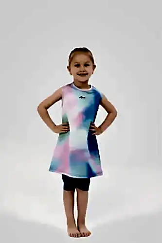 Alfasa Desenli Sıfır Kol Çocuk Mayo 24102-25 Çivit Mavisi - 1