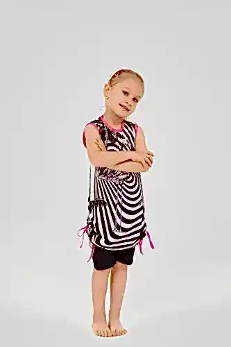 Alfasa Flamingo Desenli Yanları Büzgülü Sıfır Kol Şort Taytlı Çocuk Mayo 24103-25 Siyah - Alfasa (1)