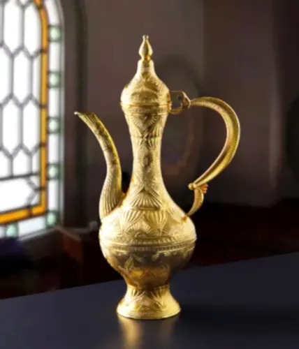 Altın Renk Dekoratif Zemzem Takımı 8 Parça Fincan Servis Takımı - ihvanonline (1)