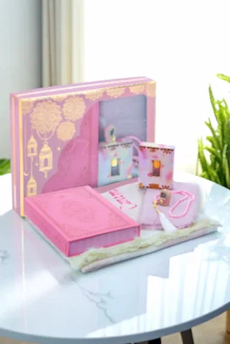 Anneler Gününe Özel Kuranı Kerim Şal Tesbih Esans Zikirmatik İsimli Seccade Seti - 1