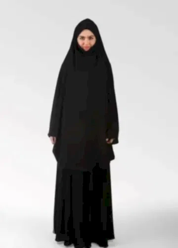 Çarşaf İpek 2 Parça Peçeli Sultanbaş - 1