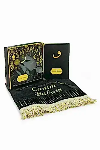 Babalar Günü Yasin Kitabı Tesbih Kişiye Özel İsimli Seccade Seti Siyah 