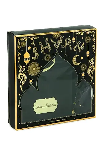 Babalar Günü Yasin Kitabı Tesbih Kişiye Özel İsimli Seccade Seti Siyah - ihvanonline (1)