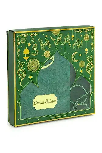 Babalar Günü Yasin Kitabı Tesbih Kişiye Özel İsimli Seccade Seti Yeşil - ihvanonline (1)