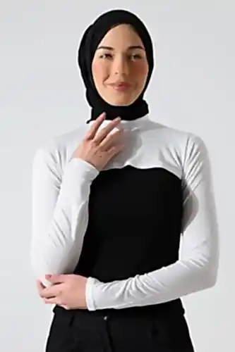 Balıkçı Yaka Tesettür Boyunluklu Kolluk Beyaz - ihvanonline (1)