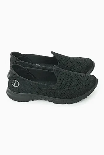 Bayan Fileli Bağcıksız Ayakkabı, Hafif ve Rahat Hac Umre Ayakkabısı - Siyah - ihvanonline (1)