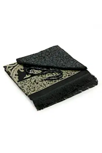 Bohçaya ve Mevlide Uygun Başörtülü Seccade Seti - Tesbihli - Siyah - İhvan (1)