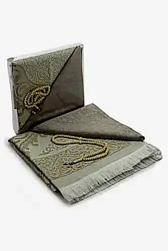 Bohçaya ve Mevlide Uygun Başörtülü Seccade Seti - Tesbihli - Krem 