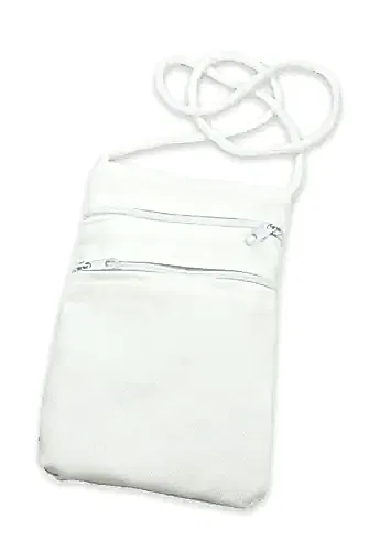 Boyun Askılı Para Kesesi (Çift Gözlü) Beyaz Renk - 1