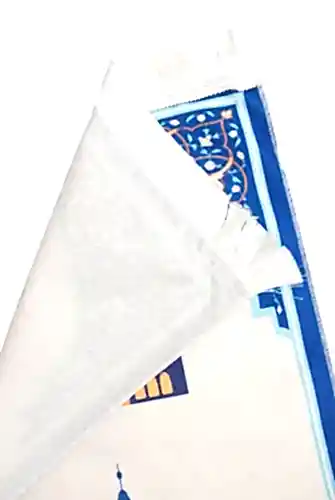 Cami Desenli İsimli Çocuk Seccadesi - İsme Özel Nakışlı - Mavi - ihvanonline (1)