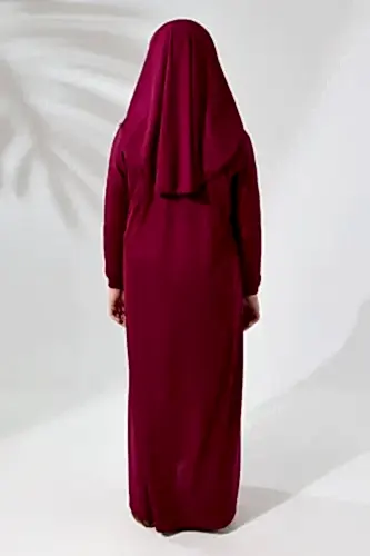 Çantalı Kız Çocuk Namaz Elbisesi, İsimli Seccade, Tesbih ve Namaz Öğreniyorum Kitabı Seti - Fuşya - 5