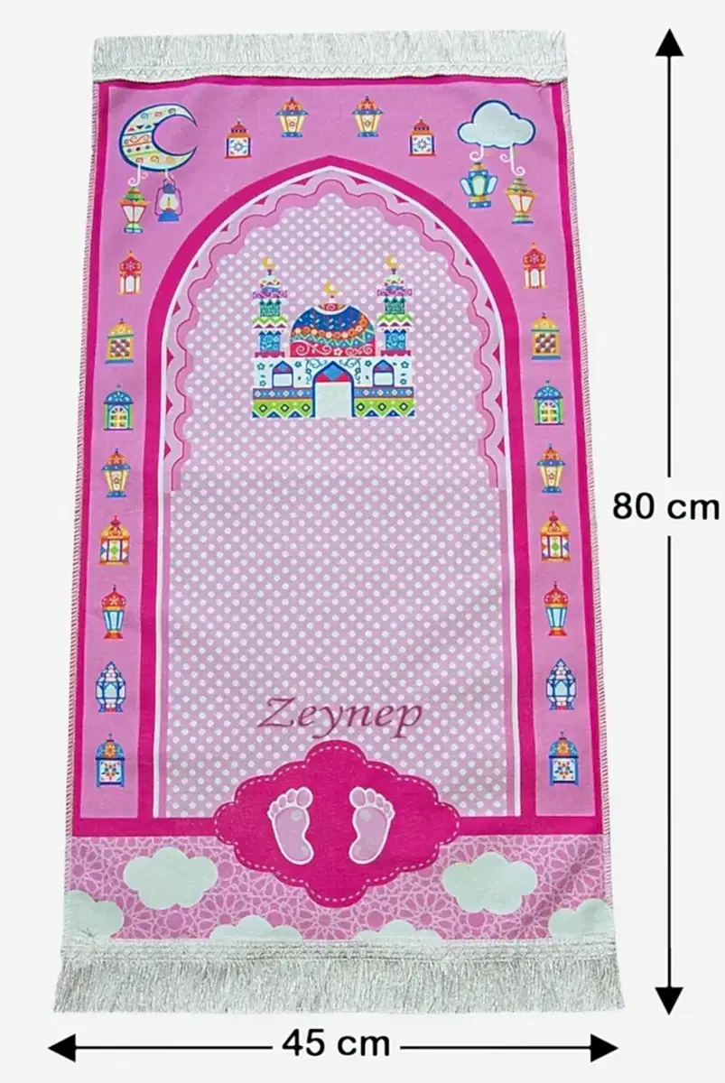 Çantalı Kız Çocuk Namaz Elbisesi, İsimli Seccade, Tesbih ve Namaz Öğreniyorum Kitabı Seti - Fuşya - 7