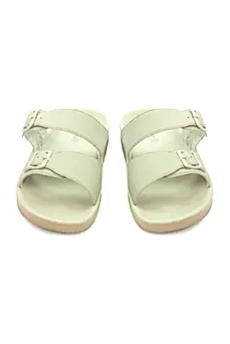 Ceyo Çift Tokalı Hac Umre Erkek Terlik 9891-1 Krem - Ceyo (1)