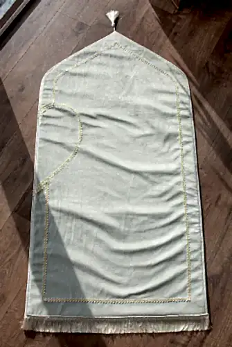 Kalpli Süngerli Seccade Gelin Damat Bohçası Kadife Çift Seccadesi Siyah Gri - ihvanonline (1)