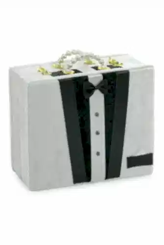 Damat Bohçası İçin Çeyizlik Kadife Sandık Beyaz 