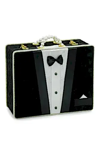 Damat Bohçası İçin Çeyizlik Kadife Sandık Siyah - ihvanonline (1)