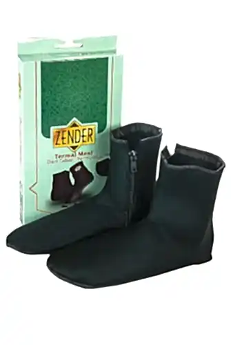 Deri Tabanlı Fermuarlı Termal Mest, Su Geçirmez Abdest Çorap - 1