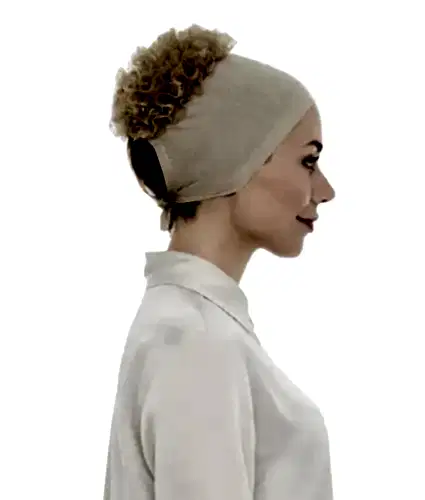 Dikişsiz Kaymaz Güpür Fırfırlı Bone Krem 