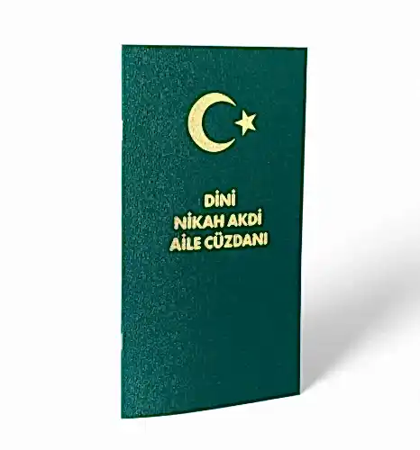 Dini Nikah Akdi Cüzdanı 16 Sayfa, Altın Varak Baskılı Aile Hatıra Cüzdanı Defteri (54 Farzlı) - İhvan (1)