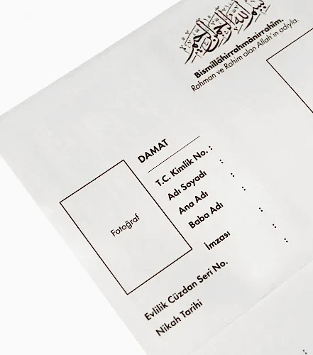 Dini Nikah Akdi Cüzdanı 16 Sayfa, Altın Varak Baskılı Aile Hatıra Cüzdanı Defteri (54 Farzlı) - 7