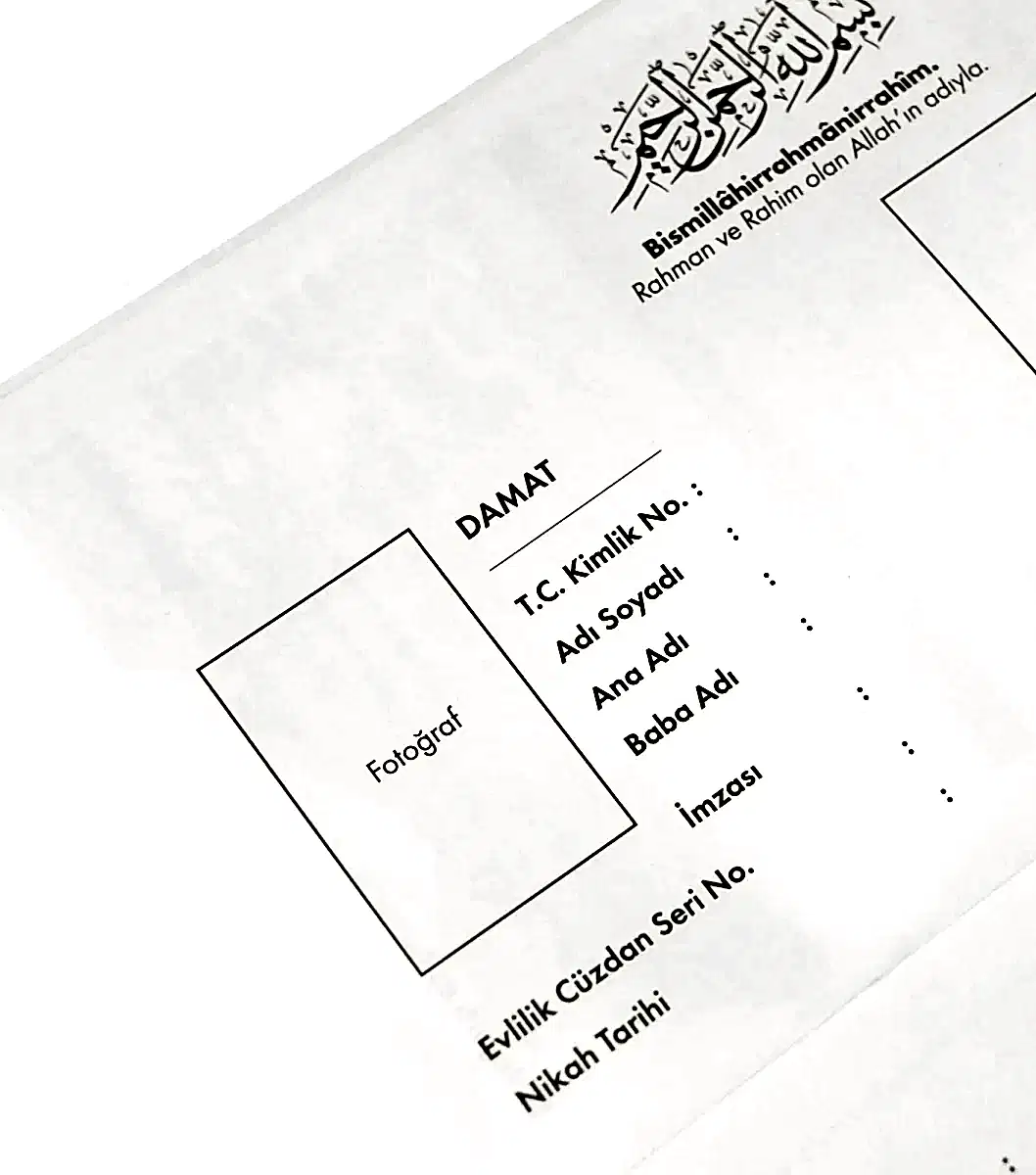 Dini Nikah Akdi Cüzdanı 16 Sayfa, Altın Varak Baskılı Aile Hatıra Cüzdanı Defteri (54 Farzlı) - 7