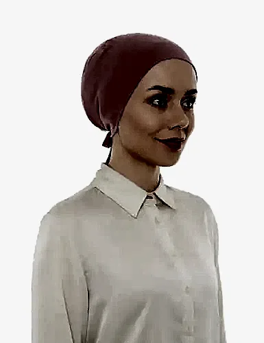 Dikişli Düz Penye Bağlamalı Tesettür Bone Pembe 