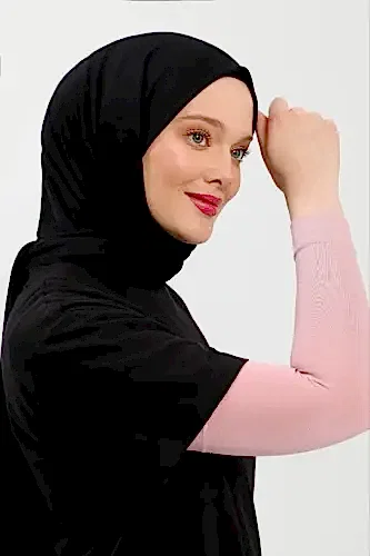 Düz Dikişsiz Pratik Likralı Tesettür Penye Namaz Kolluğu Pembe - ihvanonline (1)