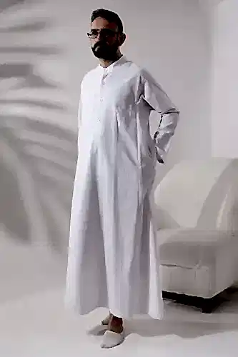 Erkek Beyaz Boydan Uzun Entari Hac Umre Kıyafeti - ihvanonline (1)