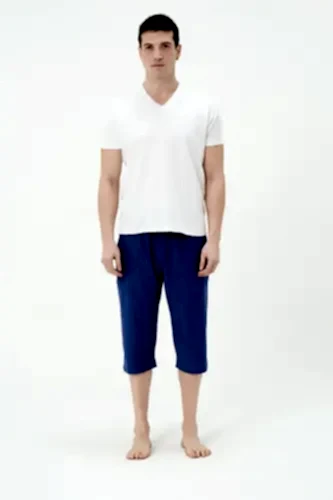 Erkek Büyük Beden Uzun Deniz Şortu 2827-25 Saks - 1