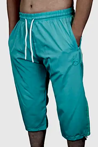 Erkek Havuz Deniz Uzun Diz Altı Kapri Şort Su Yeşili- 1520-25 - 1