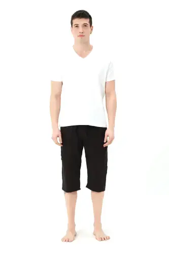 Erkek Uzun Deniz Şortu 2827-25 Siyah - 1