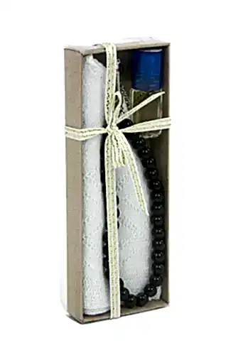 Esanslı Tesbihli Namaz Takkesi Erkek Hac Umre Hediyelik Set - ihvanonline (1)