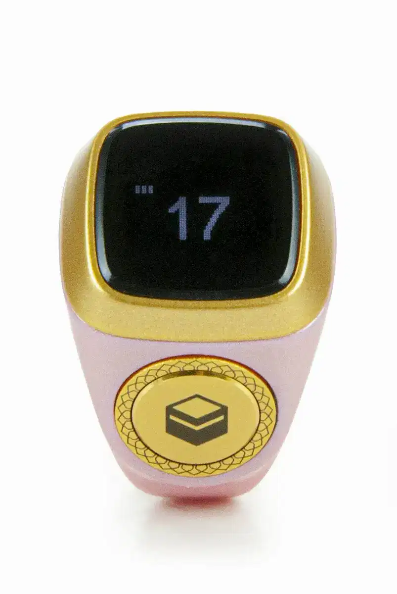 Ezan Okuyan Dijital Yüzük Tesbih Zikirmatik - Pembe - 3