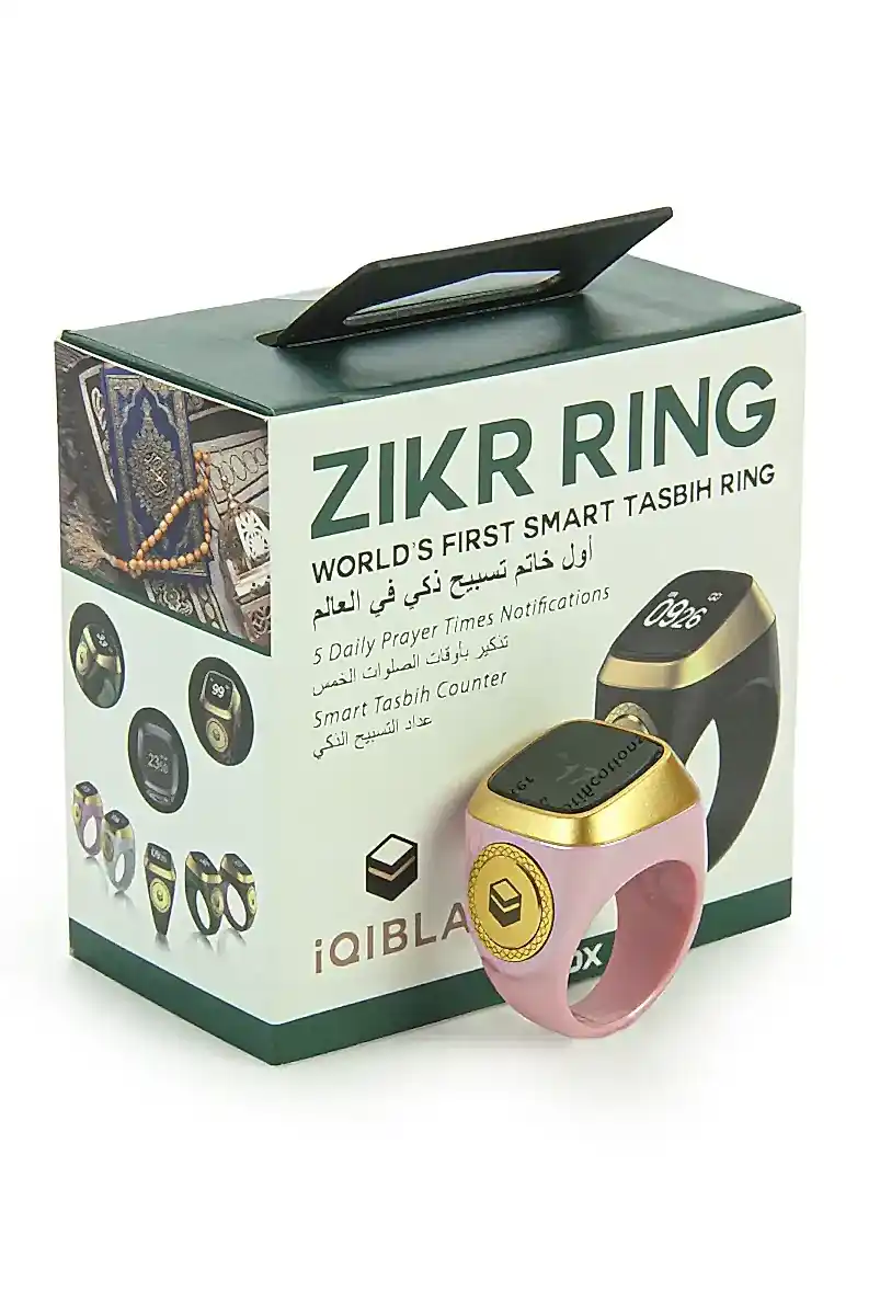 Ezan Okuyan Dijital Yüzük Tesbih Zikirmatik - Pembe - 6