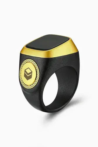 Ezan Okuyan Dijital Yüzük Tesbih Zikirmatik - Siyah 