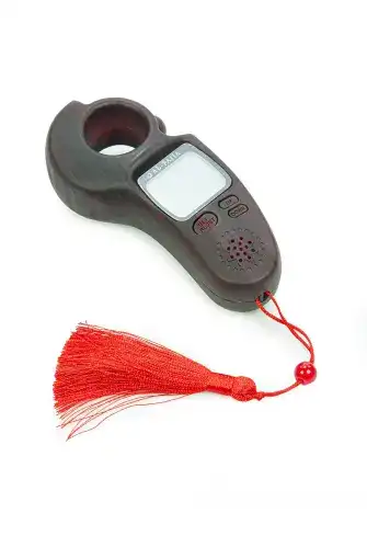 Ezan Okuyan Işıklı Sesli Kaydırmalı Al-Fajia Dijital Sayaç Tesbih Zikirmatik Koyu Bordo - ihvanonline (1)