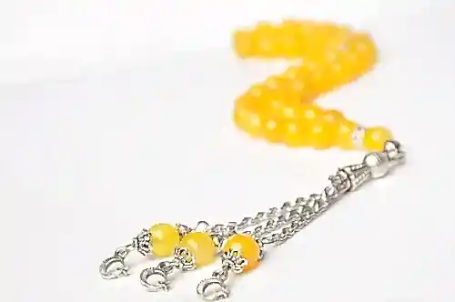 Fasetli Sarı Akik Tesbih - İhvan (1)