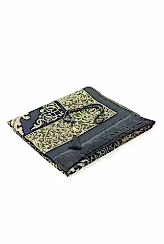 Gelin Damat Bohçasına Uygun Hediyelik Kutulu İnci Tesbihli Çeyizlik Seccade Seti Siyah - ihvanonline (1)