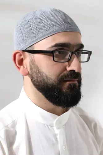 Gri Safir Dantel Detaylı Örme Namaz Takkesi - ihvanonline (1)