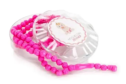 Gül Kokulu Tesbih - Kız Çocuğuna Özel - İsim Baskılı - Bebek Mevlit Hediyeliği 