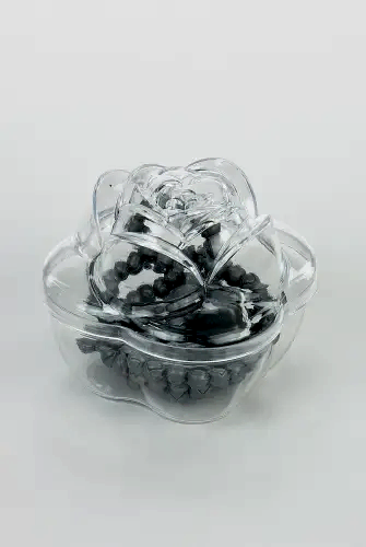 Gül Kutulu Kalp Desenli Gül Kokulu Tesbih - Gri - İhvan (1)