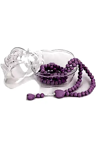 Gül Kutulu Kalp Desenli Gül Kokulu Tesbih - Lila - İhvan (1)