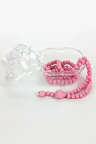 Gül Kutulu Kalp Desenli Gül Kokulu Tesbih - Pembe - İhvan (1)